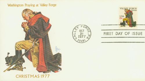 1729 FDC - 1977 13c Traditional Christmas: Washington at Valley Forge