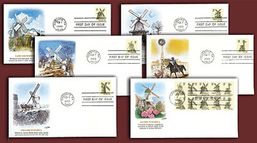 1738-42 FDC - 1980 15c USA Windmills