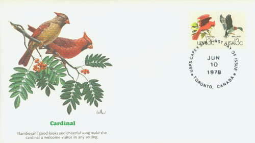 1757b FDC - 1978 13c Wildlife from Canadian/US Border - Mallard