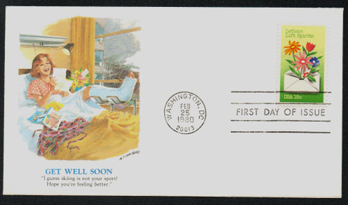 1807 FDC - 1980 15c Letter Writing: Letter Lift Spirits