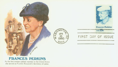 1821 FDC - 1980 15c Frances Perkins