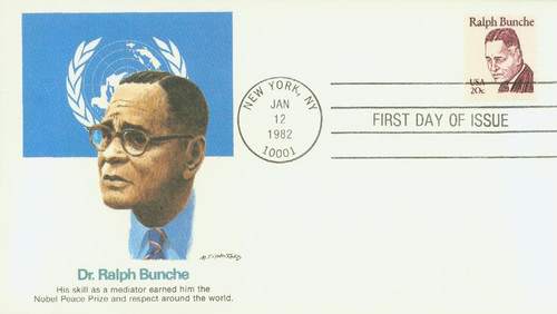 1860 FDC - 1982 20c Great Americans: Ralph Bunche