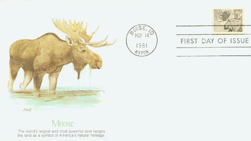 1887 FDC - 1981 18c Wildlife of America: Moose