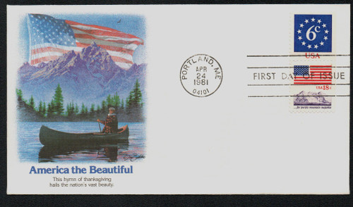 1892-93 FDC - 1981 6c & 18c Ring of Stars and Anthem