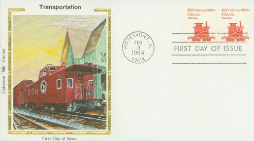 1905 FDC - 1984 11c Transportation Series: RR Caboose, 1890s