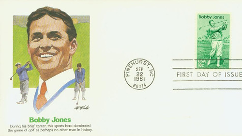 1933 FDC - 1981 18c Bobby Jones