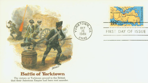 1937 FDC - 1981 18c Battle of Yorktown