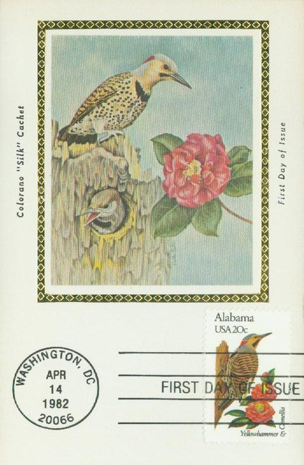 1953 FDC - 1982 20c State Birds and Flowers: Alabama