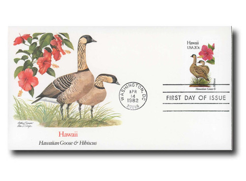 1963 FDC - 1982 20c State Birds and Flowers: Hawaii