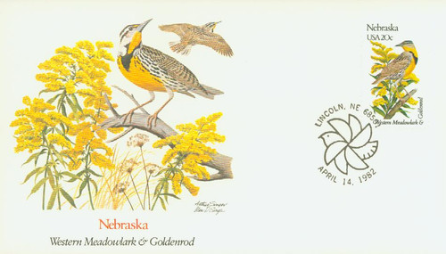1979 FDC - 1982 20c State Birds and Flowers: Nebraska
