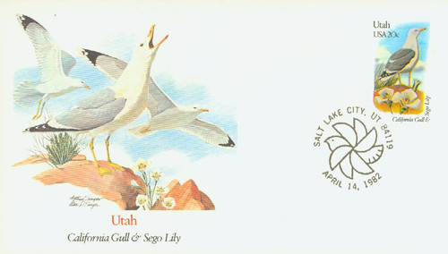 1996 FDC - 1982 20c State Birds and Flowers: Utah