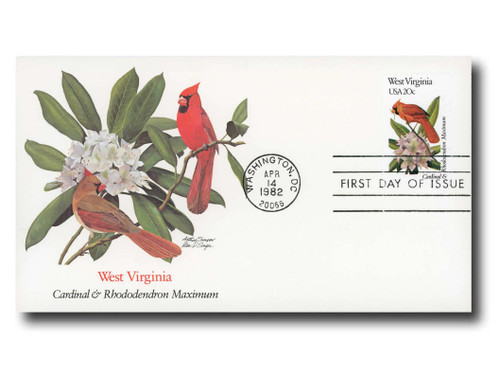 2000 FDC - 1982 20c State Birds and Flowers: West Virginia