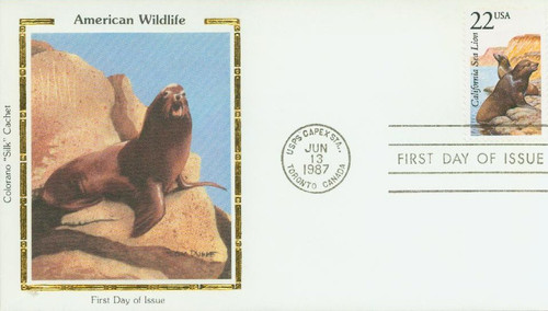 2329 FDC - 1987 22c North American Wildlife: California Sea Lion