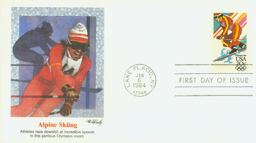 2068 FDC - 1984 20c 14th Winter Olympic Games: Alpine Skiing
