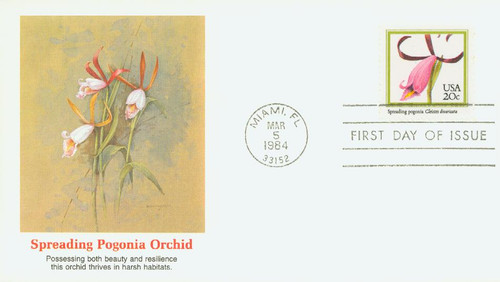 2078 FDC - 1984 20c Orchids: Spreading Pogonia