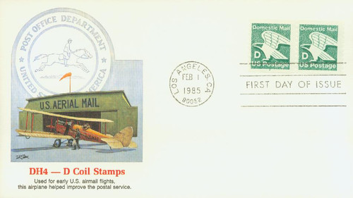 2112 FDC - 1985 22c D-rate Eagle, coil