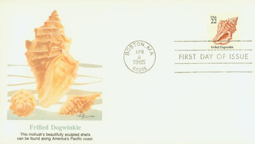 2117 FDC - 1985 22c Seashells: Frilled Dogwinkle