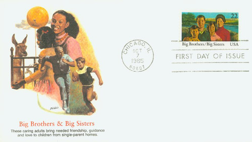 2162 FDC - 1985 22c International Youth Year: Big Brothers/Big Sisters