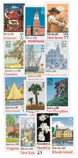 2336-48 FDC - 1987-90 Bicentenary Statehood, set of 13 stamps