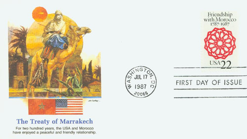 2349 FDC - 1987 22c US Friendship with Morocco