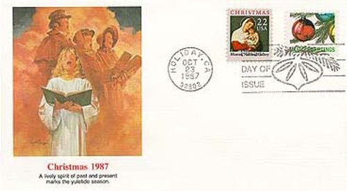 2367-68 FDC - 1987 22c Christmas Combination Cover