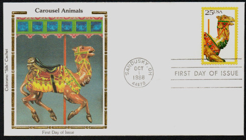 2392 FDC - 1988 25c Carousel Animals: Camel