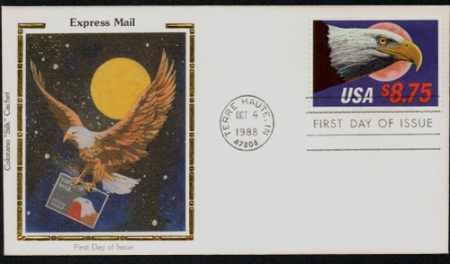 2394 FDC - 1988 $8.75 Eagle and Moon, Express Mail