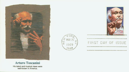 2411 FDC - 1989 25c Performing Arts: Arturo Toscanini