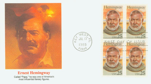 2418 FDC - 1989 25c Literary Arts: Ernest Hemingway