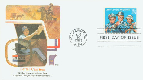 2420 FDC - 1989 25c Letter Carriers