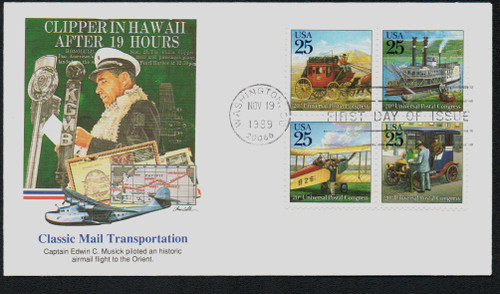 2434-37 FDC - 1989 25c Traditional Mail Delivery