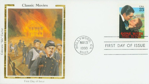 2446 FDC - 1990 25c Classic Films: Gone With the Wind