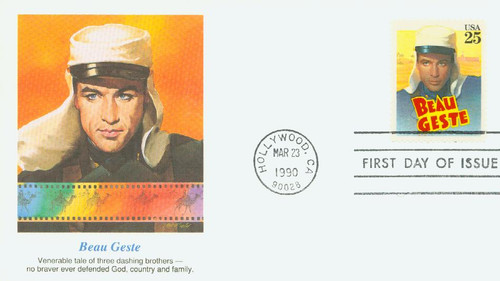 2447 FDC - 1990 25c Classic Films: Beau Geste