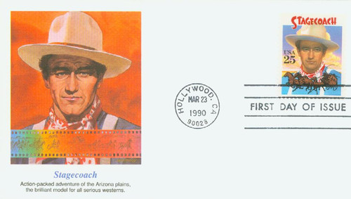 2448 FDC - 1990 25c Classic Films: Stagecoach