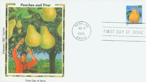 2494 FDC - 1995 32c Pear, self-adhesive booklet single