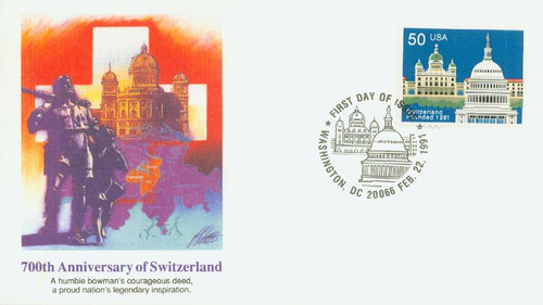 2532 FDC - 1991 50c Switzerland