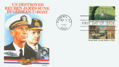 2559 FDC - 1991 29c World War II