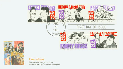 2562-66 FDC - 1991 29c Comedians