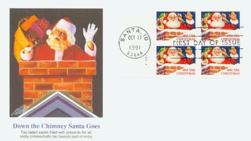 2579b FDC - 1991 29c Santa Claus, bklt pane, 2 each