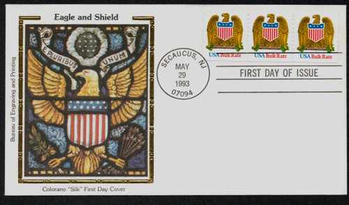 2603 FDC - 1993 10c Eagle and Shield, BEP coil