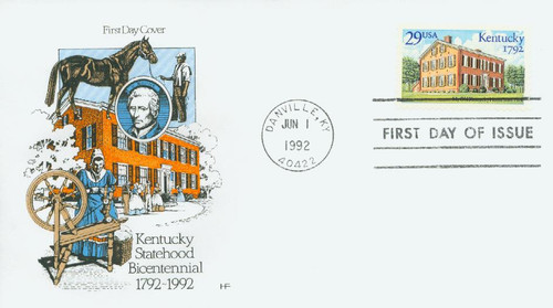 2636 FDC - 1992 29c Kentucky Statehood