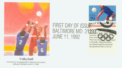 2639 FDC - 1992 29c Summer Olympics: Volleyball