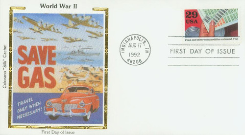 2697b FDC - 1992 29c World War II: Food and Other Commodities Rationed