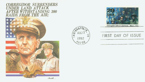 2697d FDC - 1992 29c World War II: Corregidor falls to Japanese