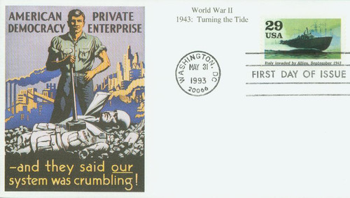 2765f FDC - 1992 29c World War II: Italy Invaded by Allies