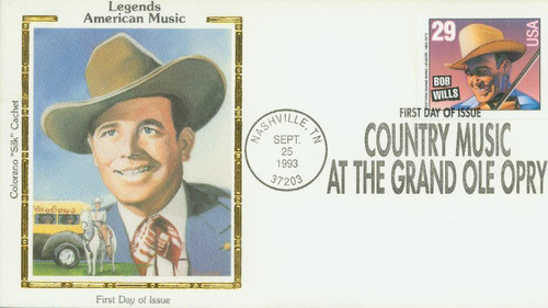 2778 FDC - 1993 29c Country Music Legends: Bob Wills, booklet single