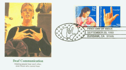 2783-84 FDC - 1993 29c American Sign Language