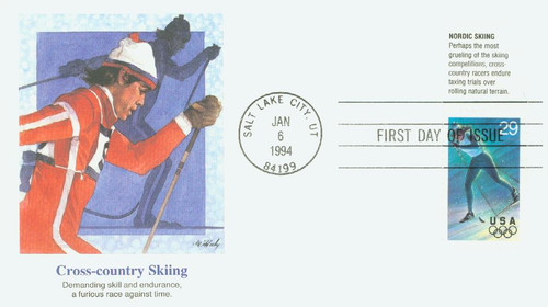 2810 FDC - 1994 29c Winter Olympics: Cross Country Skiing