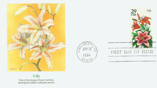 2829 FDC - 1994 29c Summer Garden Flowers: Lily