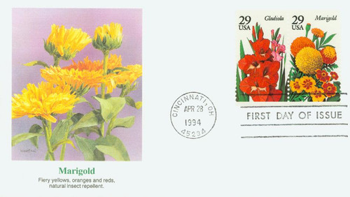 2832 FDC - 1994 29c Summer Garden Flowers: Marigold